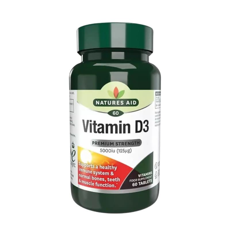 Vitamin D3 5000iu High Strength - Natures Aid 60 ταμπλέτες