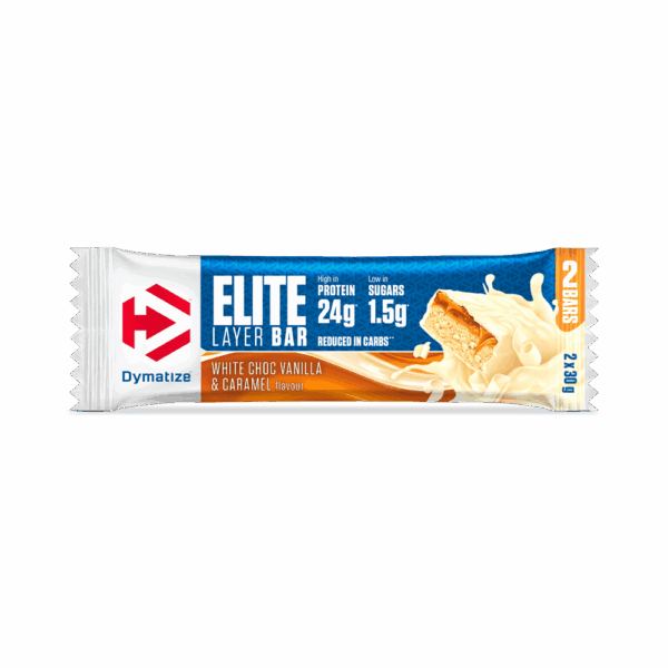 Elite Layer Bar 60 gr – Dymatize με γεύση White Chocolate Vanilla & Caramel