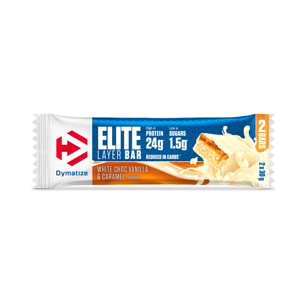 Elite Layer Bar 60 gr – Dymatize με γεύση White Chocolate Vanilla & Caramel