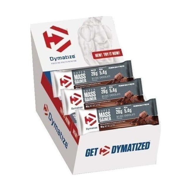 Super Mass Gainer Bar 10x90gr - Dymatize με γεύση Deluxe Chocolate