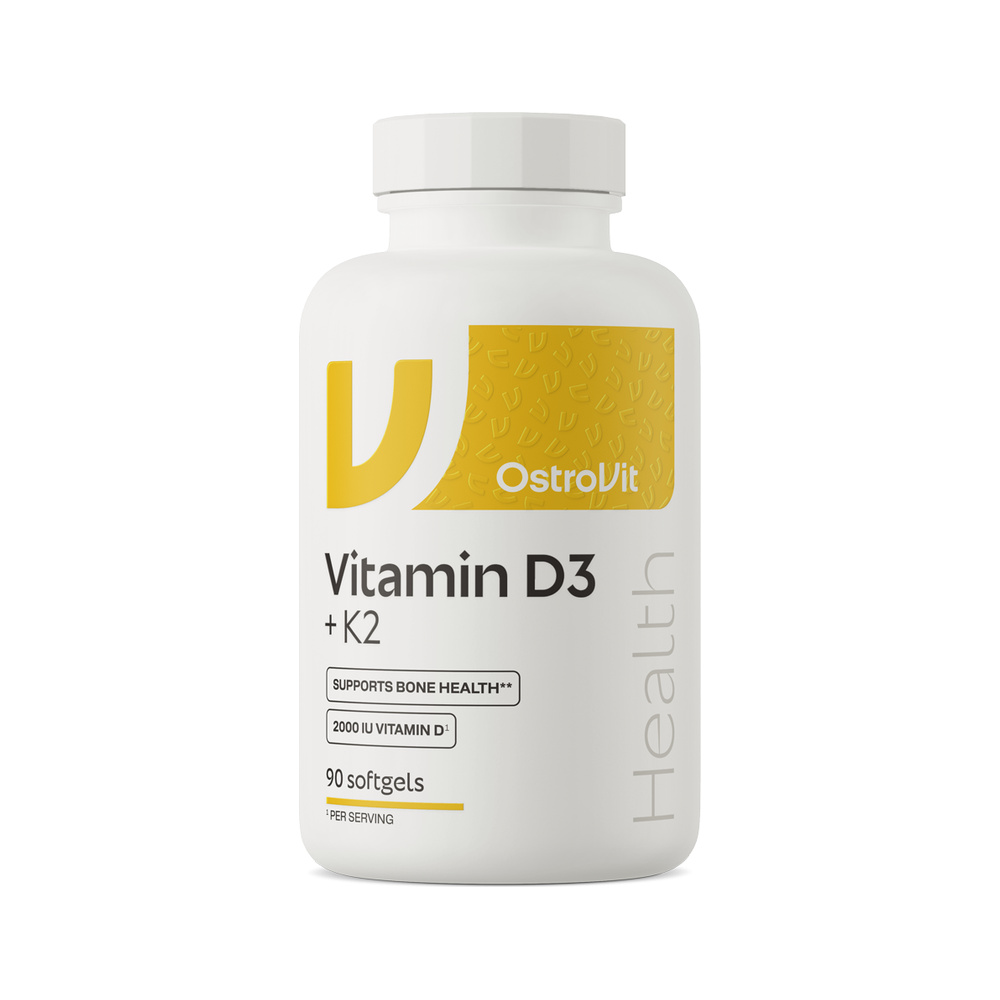 Βιταμίνη D3+Κ2 softgels - OstroVit 90 μαλακές κάψουλες