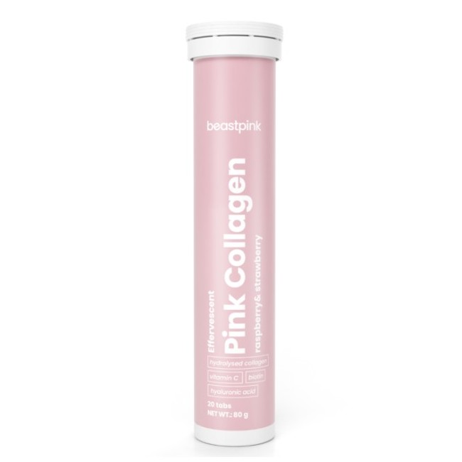 Αναβράζον Pink Collagen - BeastPink 20 ταμπλέτες Φράουλα Βατόμουρο