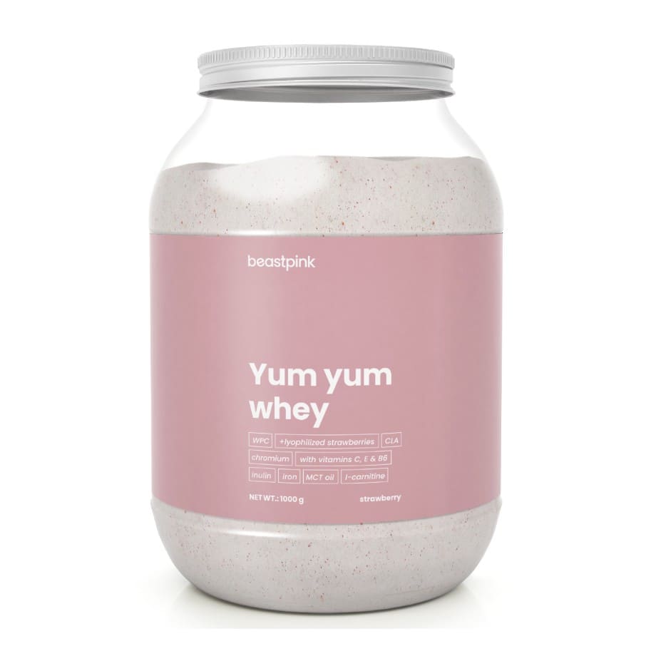 Πρωτεΐνη Yum Yum Whey - BeastPink 1000g Strawberry Spash
